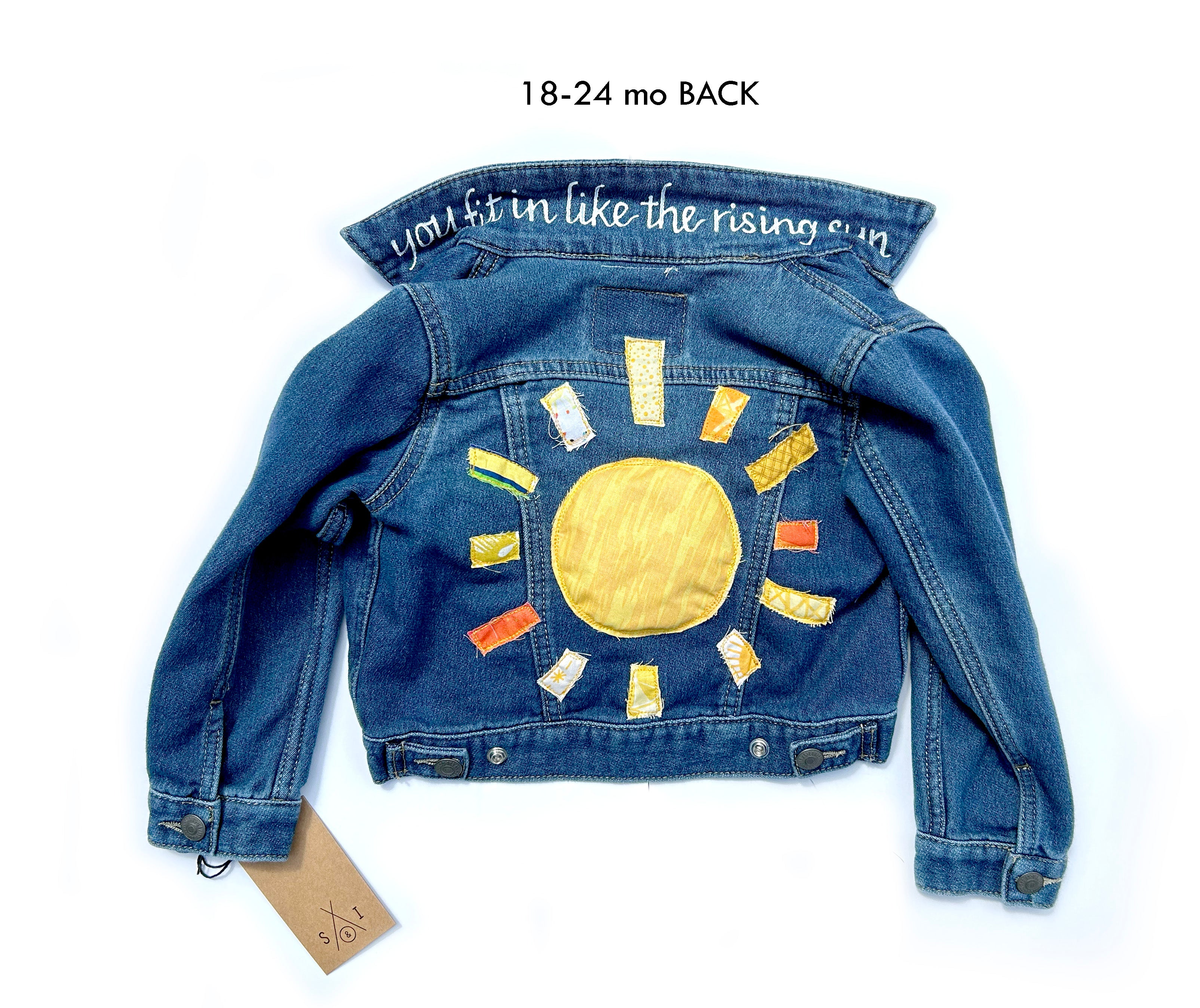 Kids jean jacket with on sale patches