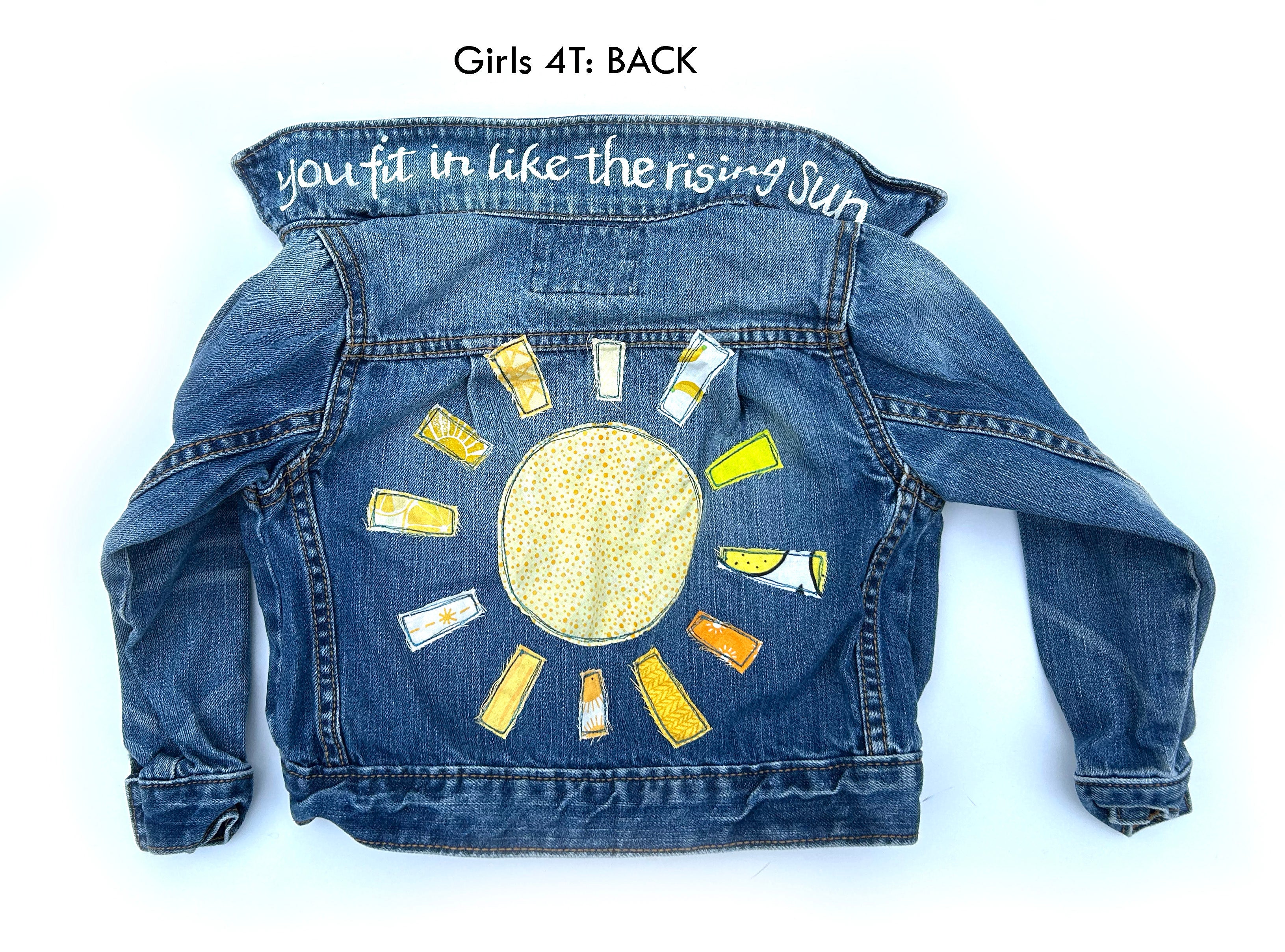 Girls fashion embroidered jean jacket